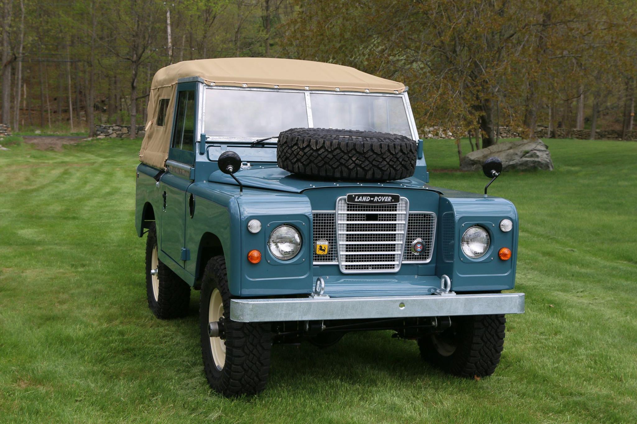 Fully restored Marine Blue Land Rover