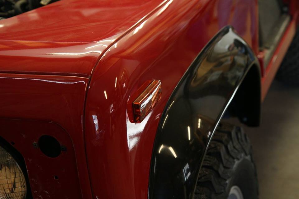 Four new genuine Land Rover fender flares are installed as well as four new genuine Land Rover side market lights.