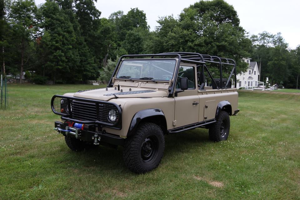This is a dual top Land Rover. Here it is in its soft top form.