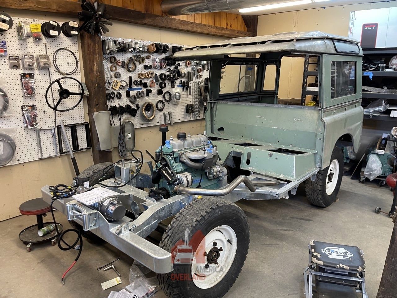 1965 Land Rover Series IIA Pastel Green Patina Restored 32