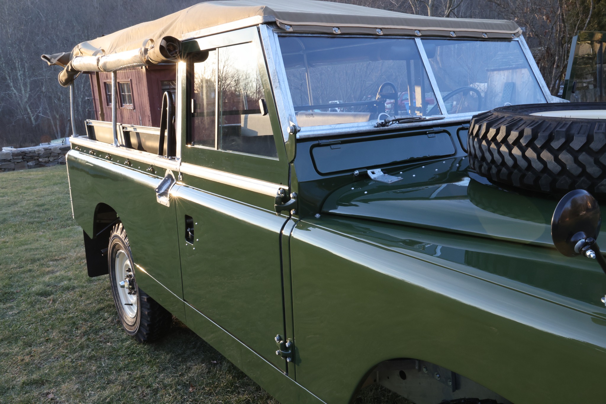 1967 Land Rover Series IIA 109 Inch Bronze Green Restored 34