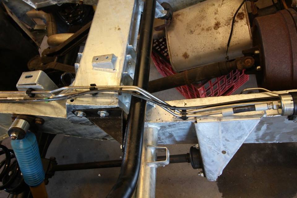 New stainless steel fuel and brake lines are installed.