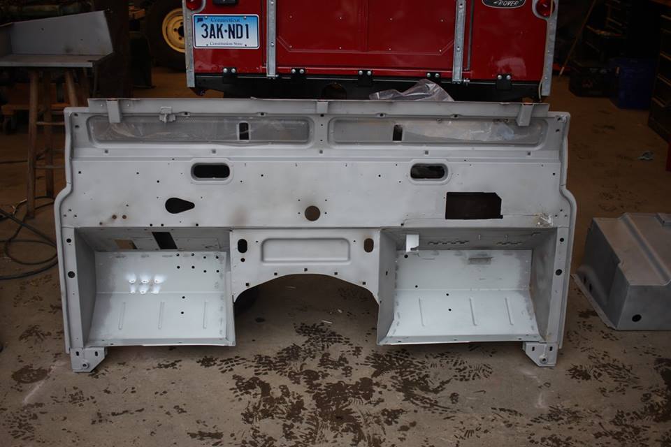 The bulkhead was sand blasted and repaired.