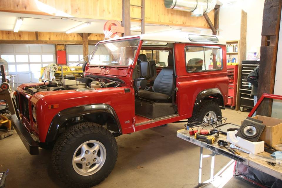 The roof is stripped and repainted in Alpine White Glasurit.