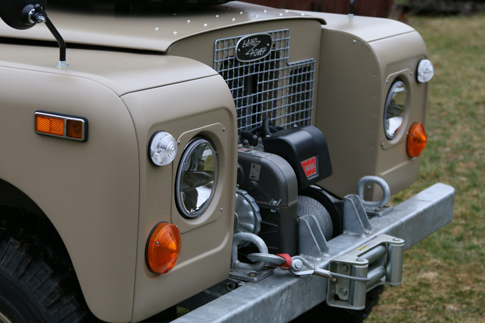 Heavy duty bumper and Warn 8,000 pound winch.